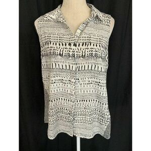 Dknyc Button Down Tank Top Blouse